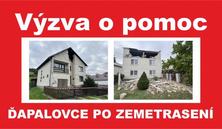 Pomoc po zemetrasení - obec Ďapalovce